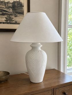 White Ceramic Table Lamp with Shade