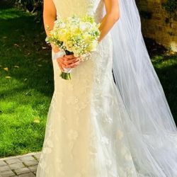 WTOO BY WATTERS HENRIETTA SLEEVELESS SQUARE-NECK WEDDING GOWN