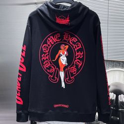 Chrome Hoodie Hearts Deadly Doll Denim Jeans Tears Red Logo Horseshoe Jacket Sweater Coat Small S Medium M Large L XL