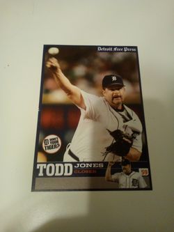 2006 Detroit free press baseball/Todd jones- closer/Detroit tigers card # 59/closer card no.12