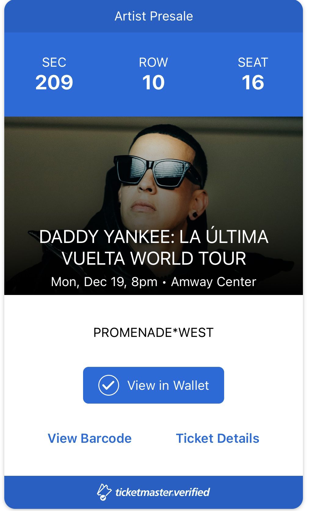 Daddy Yankee Tickets For December 19th