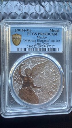 2016 Mexico Mexican Elements 1oz Silver Medal PCGS PR69DCAM MEXICO ELEMENTOS
