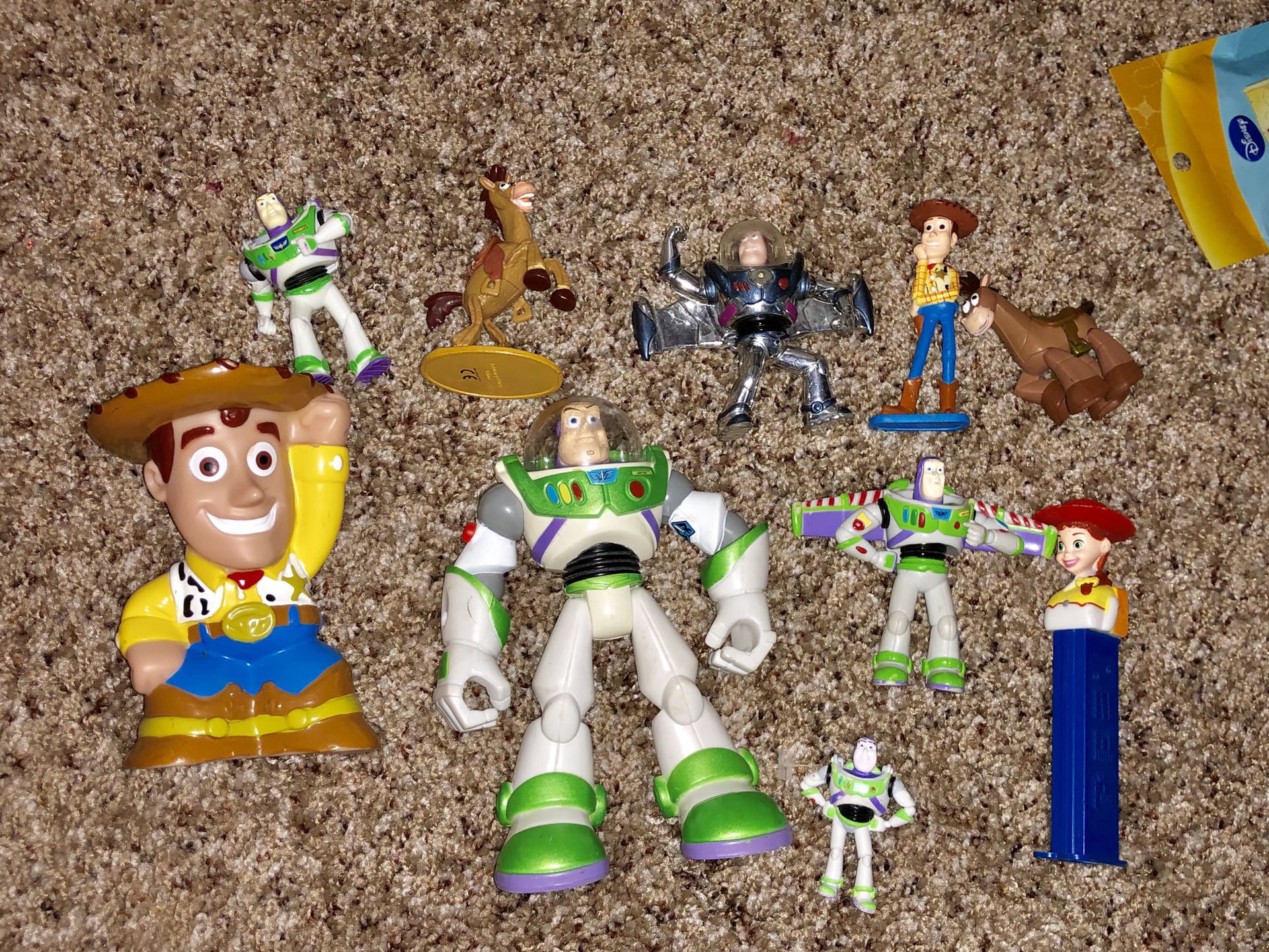 Toy Story Woody, Buzz Iightyear, Jessie, Bullseye figurine, Toys, cake toppers, stocking stuffers lot sale!
