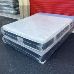 Queen Mattress Set Plush PillowTop – Brand New –  Same Day Delivery Available 🚚