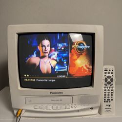 PANASONIC 13” VCR CRT TV COMBO RETRO GAMING (PVQ- 1312W)