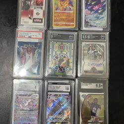 CGC, And PSA Graded Cards (mix Of Pokemon And Sports)