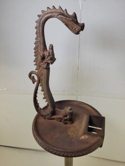 Antique Scroll Art Mfg Co D300 Dragon Smoking Stand Ashtray Art Deco 1920s