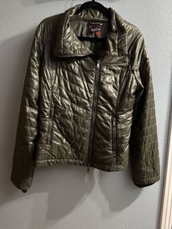 Zella Dark Army Green Lightweight Packable Quilted Jacket Size L