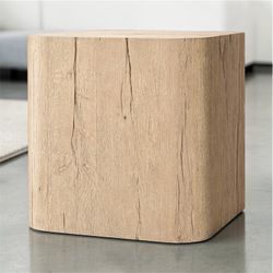 Oslo Plinth 18” Square RH Restoration Hardware Aged Oak Side Table