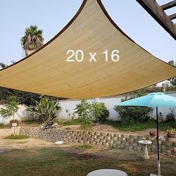 NEW Patio Awning Sunshade Canopy Top Sail 16x20 Feet  