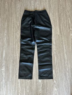 More & More black faux leather pants