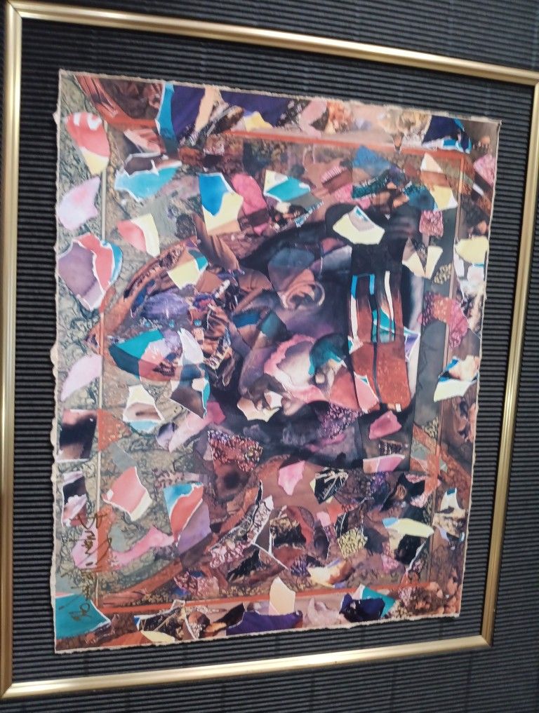 Bryan Collier Signed Original Mixed Media Art 1996 10x8 Framed