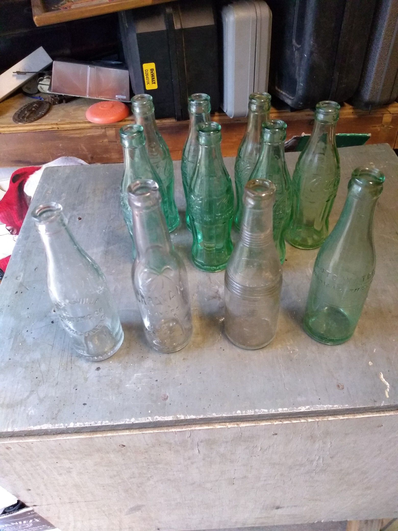 Vintage Embossed Soda Bottles