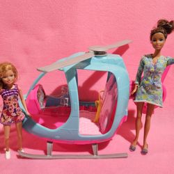 Barbie Helicopter & 2 Dolls