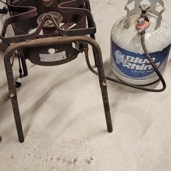 Propane Tank With Portable Propane Camp Burner