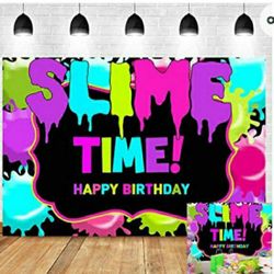 Slime Birthday party back drop