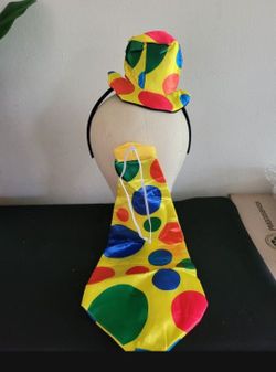 Clown Costume Accessory Set – Hat & Tie