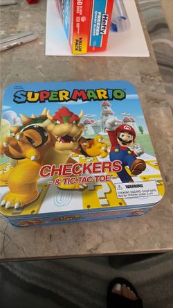 Super Mario Checkers & Tic Tac Toe Tin