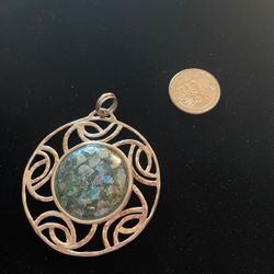 Roman Glass Sterling Silver Pendant