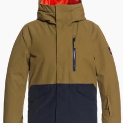 Quiksilver Mission Solid Youth JK Ski/Snowboard Jacket - Military Olive