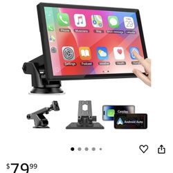 7 Inch Portable Touch Screen Car Stereo with Wireless Carplay & Android Auto, Mirror Link,Bluetooth, AUX,FM,Siri