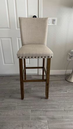 Set of 4 Bob’s Furniture Sonoma Bar Stools - Memory Foam & Nailhead (Bar Height)