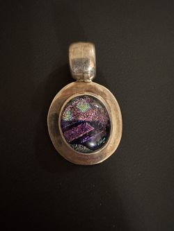 Vintage 925 Silver Pendent Purple Stone