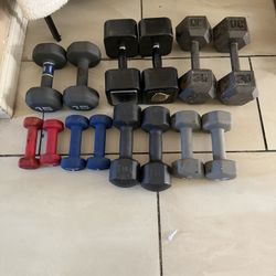 Dumbbells weights 3-25lbs Pairs 192lbs Total 