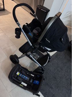 Nuna PIPA RX Infant Car Seat + RELX Base + Evenflo Pivot Stroller Travel System Like New