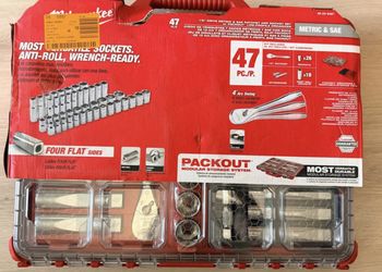 Milwaukee 1/2 in. Drive SAE/Metric Ratchet and Socket Mechanics Tool Set with PACKOUT Case (47-Piece