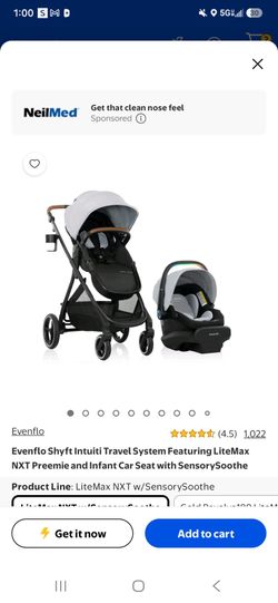 New Evenflo Shyft Intuiti Travel System with LiteMax NXT Car Seat