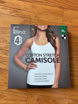 Felina White / black Cotton Stretch Camisole 4 pack size XL
