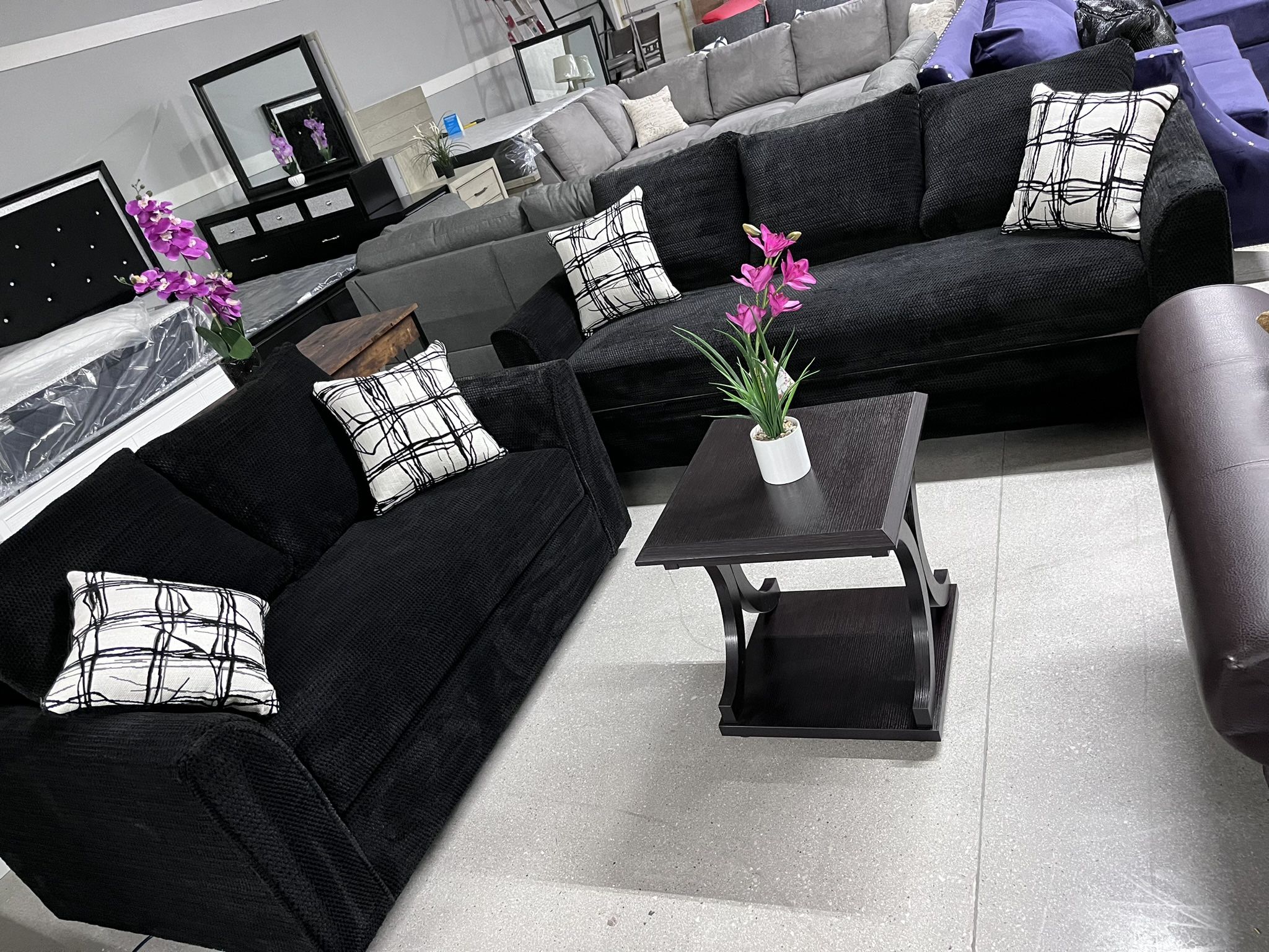 2pc Living Room Set đź–¤ Black Color