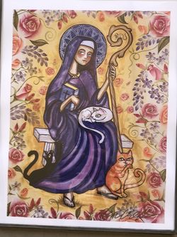 St Gertrude - Patron Saint Of Cats