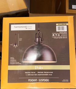Harmonized Home Polo Matte Black Pendant Light - New In Box