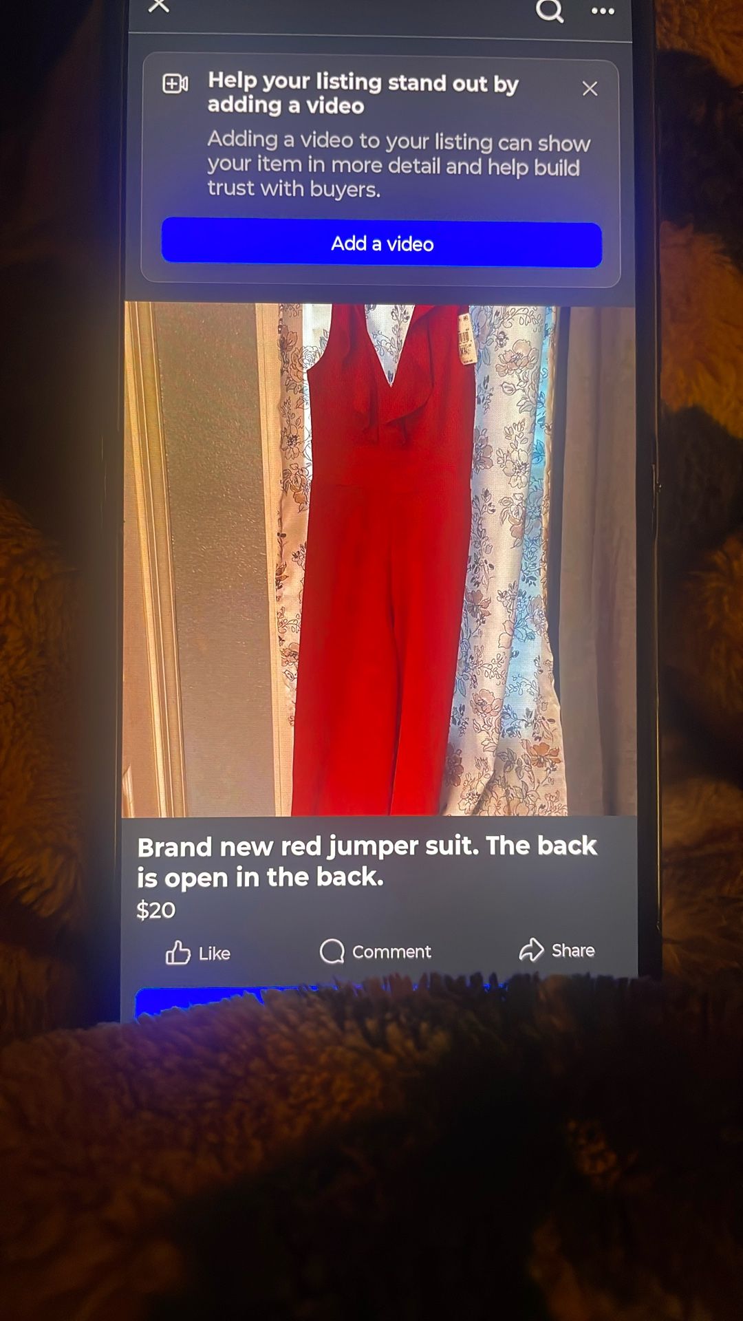 Red womens jump suit size 10