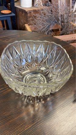 Vintage Hazel Atlas Crystal Punch Bowl