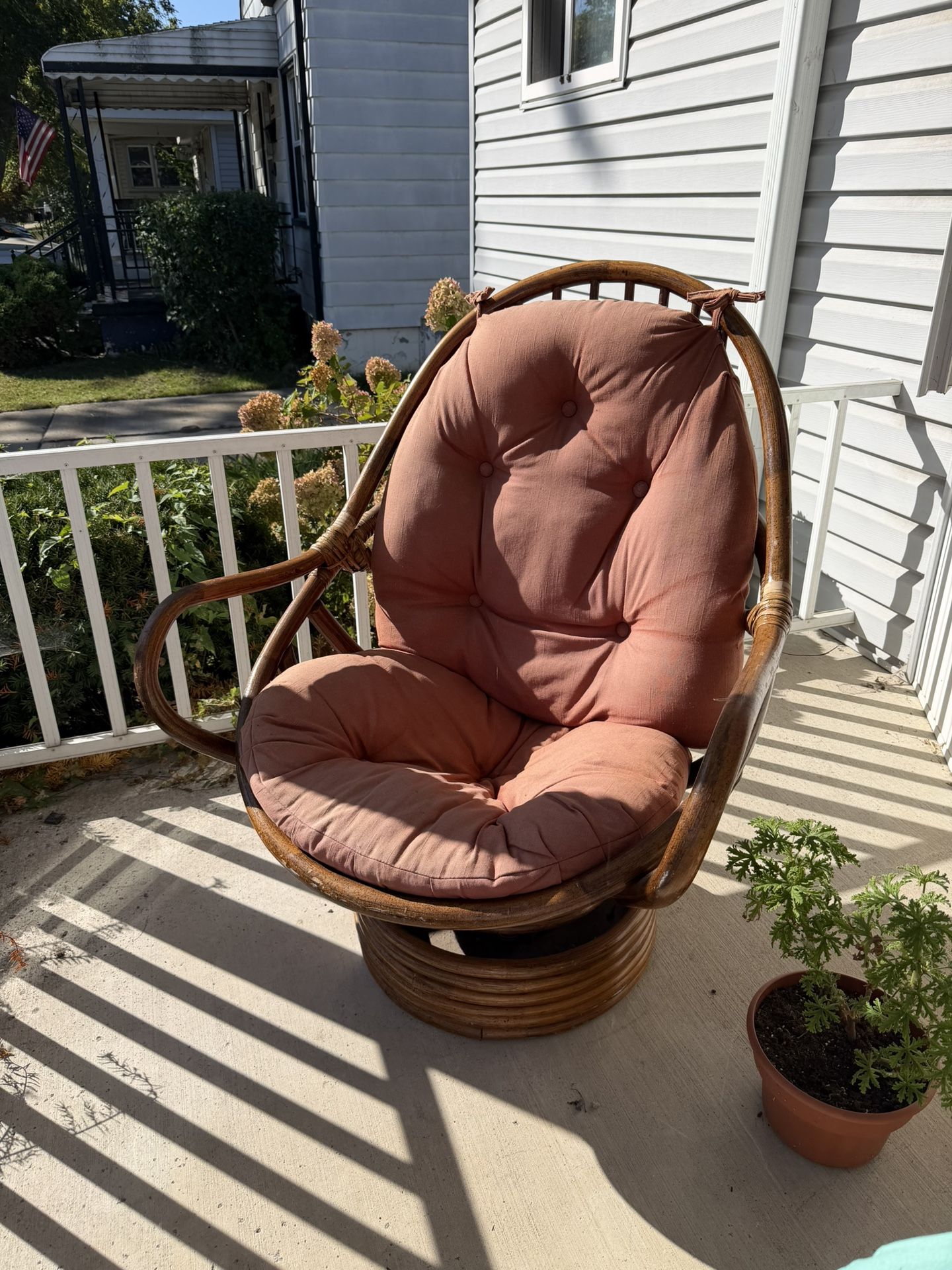 Rattan High Back Papasan Chair