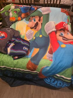 Twin Mario bed cover