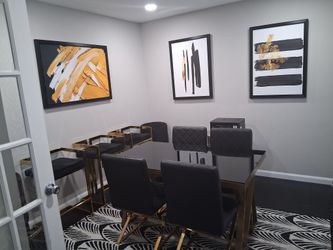 MODERN DINNING TABLE WITH 4 CHAIRS $600