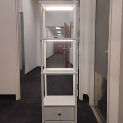 Glass Bookshelf With Lights