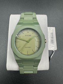 D1 Milano Watch Men's PCBJ22 Military Green Polycarbon - Brand New Sealed w/ box