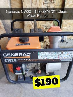 Generac CW20 - 158 GPM (2") Clean Water Pump