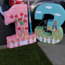 Peter Rabbit themed pinatas with stick