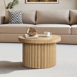 Maddison fluted coffee table, oak color ，IF1993