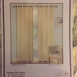 Utopia Bedding 52'' x 84'' Rod Curtain 2 Two Panels ~ Beige