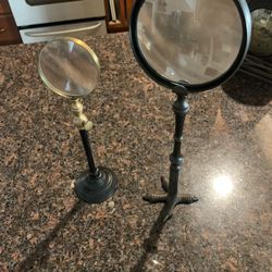 2 Antique Magnify Glass Selling Together 1 of The Seal Is Brittle On The Large One 
