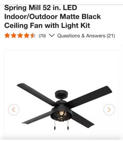 NEW hunter-Outdoor/indoor 52” ceiling fan with light