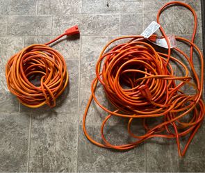 One 50-Foot + One 100-Foot Heavy Duty Indoor/Outdoor Extension Cords