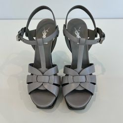 Saint Laurent Tribute T-Strap Platform Sandalp Size 8.5